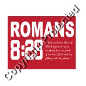 Romans 8 and 28  red 2019 